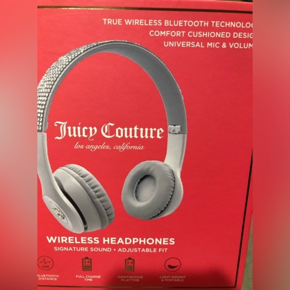 Juicy Couture love juicy white true wireless bluetooth cushioned headphones‎ new - Picture 13 of 16